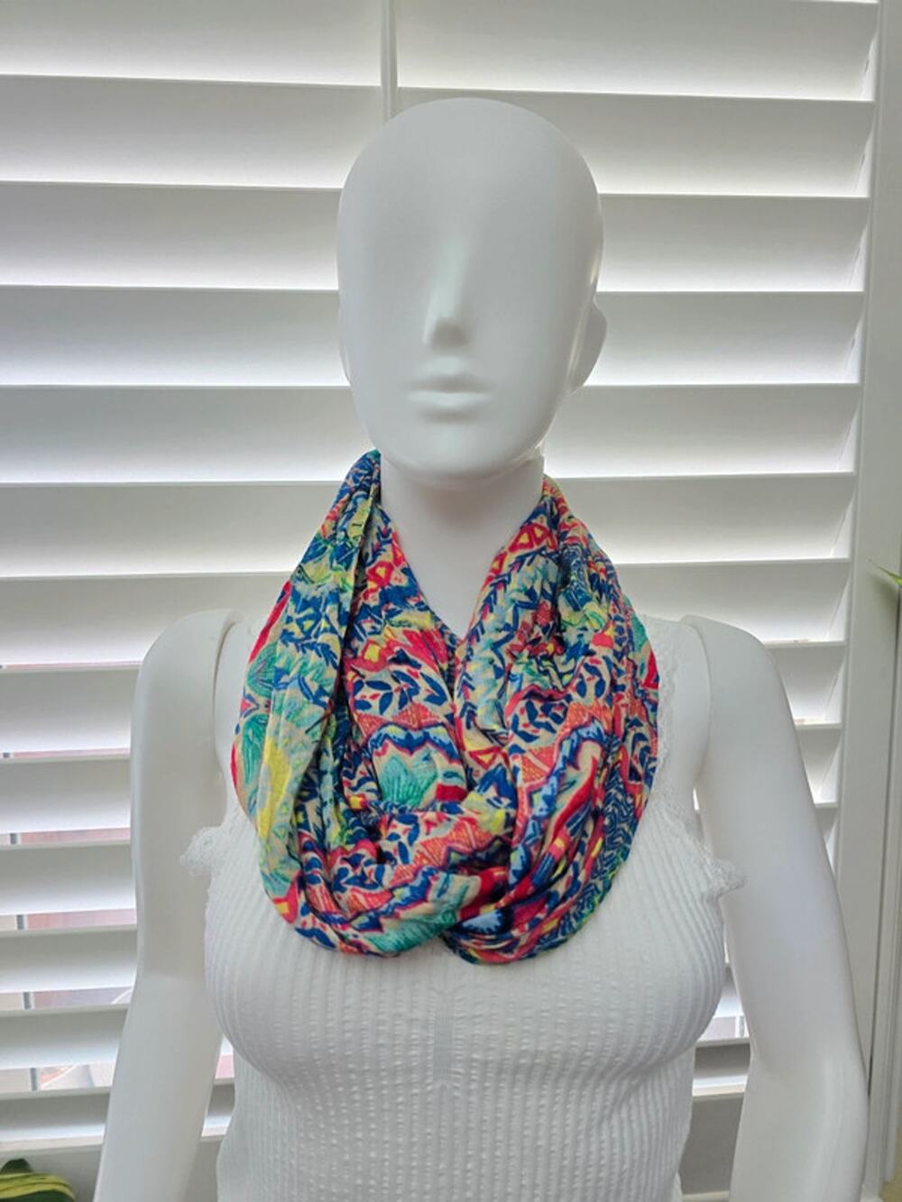 Multicolor Floral Cottage 90s Infinity Scarf OSFM